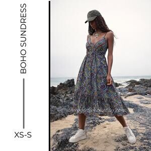 ORIG. MSRP $88 ✨ Silk Blend Boho Sundress – XS/S | Made in India ✨SAME DAY SHIP